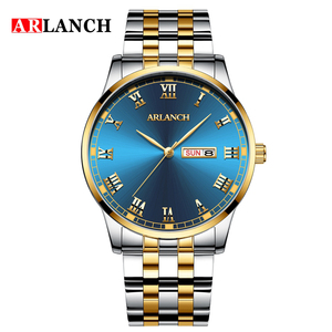 Luxury Mens Gold Silver Business Watch Textured Dial Luminous Hands Formal Timepiece for Office - Product Image 3