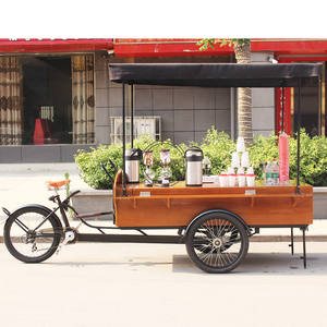 2025 conception café chariot vélo lecteur <span class=keywords><strong>de</strong></span> musique populaire Vintage boissons Tricycle extérieur vue sur la rue restauration rapide vente vélo - Product Image 6