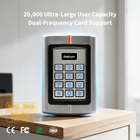 Clavier de contrôle d'accès métallique étanche 125 kHz EM HID 13,56 MHz Lecteur de cartes Mifare Wiegand 26-66 bits Double porte IP65 20 000 utilisateurs