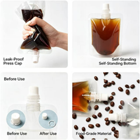 Pochette souple transparente rechargeable avec bec verseur et bouchon torsadé pour emballage de jus frais et de boissons