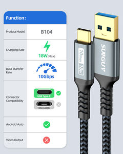 Cable Trenzado de Carga Rápida SUNGUY Tipo-C de 1.5m para Teléfono Móvil, Banco de Energía y Automóvil, al por Mayor, Listo para Enviar - Product Image 3