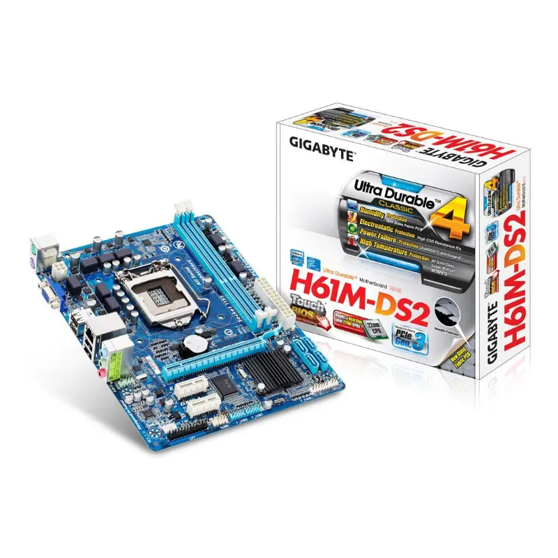 Ban đầu Ga H61M-DS2 Intel Chipset Bo mạch chủ H61M LGA 1155 DDR3 16GB M-ATX Máy tính để bàn Bo mạch chủ