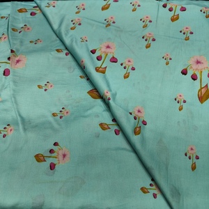 Tissu en Soie Poly Raw Bleue Douce et Luxueuse, Léger et Respirant, à Motif Géométrique Abstrait, pour Kurta Femme et Textile de Maison - Product Image 1