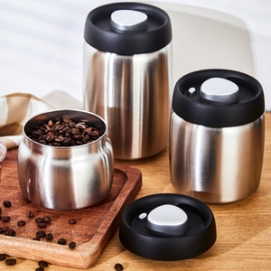 Barattolo <span class=keywords><strong>per</strong></span> la conservazione del caffè <span class=keywords><strong>sottovuoto</strong></span> con meccanismo di chiusura a pressione, contenitore <span class=keywords><strong>per</strong></span> chicchi di caffè in acciaio inossidabile 304 - Product Image 1