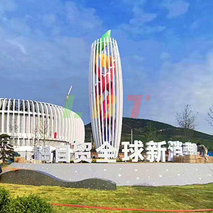 Escultura de Torre de Agua Iluminada de Acero Inoxidable para Plaza, Decoración Metálica para Jardín, Montaje en Suelo para Exteriores - Product Image 5