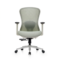 Chaise de bureau exécutive moderne en maille, réglable en hauteur, avec base pivotante, structure en plastique et support lombaire pour bureau informatique
