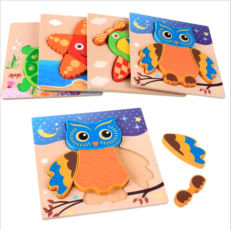 2019 высококачественные обучающие игрушки для дошкольников Деревянные Животные головоломки деревянные игрушки для детей