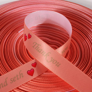 Cinta de satén etiqueta Día de Acción de Gracias cinta de logotipo de una cara - Product Image 3