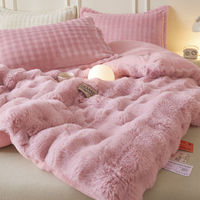 Couvertures d'hiver Heavy Fluffy Rabbit Velvet Warm Cozy Premium Thickened Blanket king Size