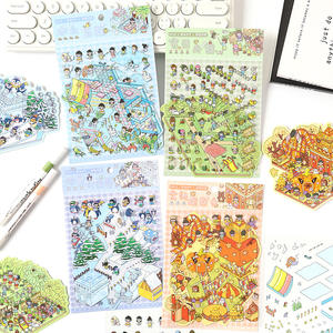 Pegatinas de PVC 3D hechas a mano para paisaje, bonita escena creativa de tarjeta antigua para decoración de Carnaval de vacaciones, bricolaje, Paraíso, EVA impresa UV - Product Image 6