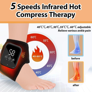 USB Rechargeable Cordless Foot <b>Massager</b> Ankle Wrap and Belt with Hot Compress and Vibration for Plantar Fasciitis - Product Image 2