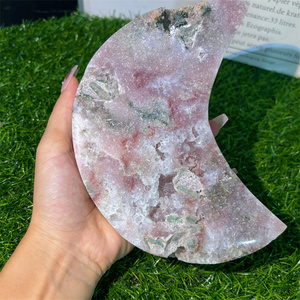 Pierre de guérison en cristal naturel découpant la lune rose d'améthyste pour le cadeau et la décoration - Product Image 2