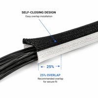 Gaine de câble tressée en polyester auto-fermante UL94-V2, résistante au feu et à la dissipation thermique, pour la protection des faisceaux de câbles automobiles et ferroviaires