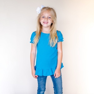Camiseta de Verano Personalizada para Bebés Niñas, Manga Corta, Estampada, 100% Algodón, Transpirable, Antiarrugas, Cuello Redondo, 180g - Product Image 2