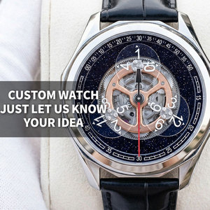 Montre personnalisée OEM ODM avec logo, cadran rotatif, heure errante, mouvement automatique 8215, montre-bracelet mécanique spéciale, usine de montres - Product Image 1