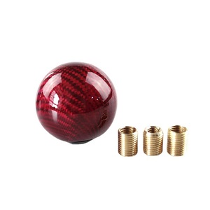 Carbon Fiber Gear <b>Shift</b> <b>Knob</b> Red Black Round Ergonomic Car Gear <b>Knob</b> - Product Image 5