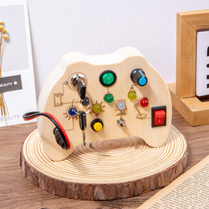 Interruttore a LED in legno scheda occupata elettronica cognizione del colore giocattoli educativi per bambini <span class=keywords><strong>educazione</strong></span> <span class=keywords><strong>fisica</strong></span> precoce - Product Image 2