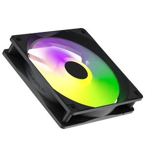 Ventilateur de boîtier <span class=keywords><strong>d</strong></span>'ordinateur ARGB noir à cadre carré, éclairage de surface complète, grand volume <span class=keywords><strong>d</strong></span>'air, faible <span class=keywords><strong>bruit</strong></span>, pour refroidissement par <span class=keywords><strong>eau</strong></span> - Product Image 6