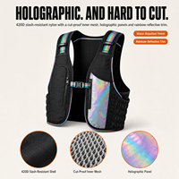Sac à dos d'hydratation LED pour festival de musique avec poche principale de 3L, poche à eau de 2L, batterie rechargeable USB et modes lumineux pour course nocturne
