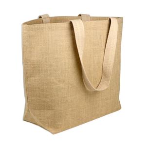 Gran oferta, bolsas de compras de yute personalizadas con bolsillo frontal de lona, arpillera Natural para regalos directos del proveedor - Product Image 6