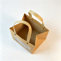 Sacs cadeaux personnalisés en papier kraft avec poignée et fenêtre transparente pour l'emballage alimentaire