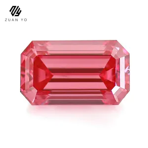 Conception unique CVD/HPHT diamant 1 carat diamants cultivés en laboratoire émeraude coupe rose diamants cultivés en laboratoire