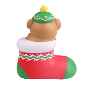 Christmas Bear In Stocking PU Slow <b>Rebound</b> Toy Indoor Decoration - Product Image 2