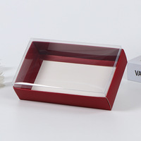 Boîtes d'emballage pour biscuits et cupcakes en papier biodégradable de qualité alimentaire FDA, avec fenêtre en PET, style pliable avec poignée, pour aliments en conserve
