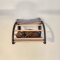 Rak furnitur kucing desain Modern rak kayu tempat tidur hewan peliharaan dinding kucing