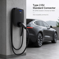 Station de recharge domestique NECS pour véhicules électriques 7kW 32A avec protection contre les fuites Type 2, état neuf, interface standard