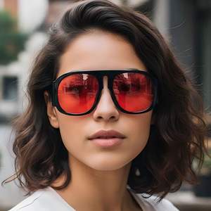 Gafas de Sol Unisex con Marco Completo de PC, Protección UV400, Estilo Europeo Americano, Color Degradado Jelly, Tendencia Urbana, para Sesiones de Fotos - Product Image 6