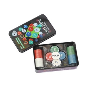 Juego de fichas de póquer de <span class=keywords><strong>Casino</strong></span> al por mayor de alta calidad, caja de plástico duradera, juego de fichas de póquer de <span class=keywords><strong>euro</strong></span> de 100 yardas - Product Image 5