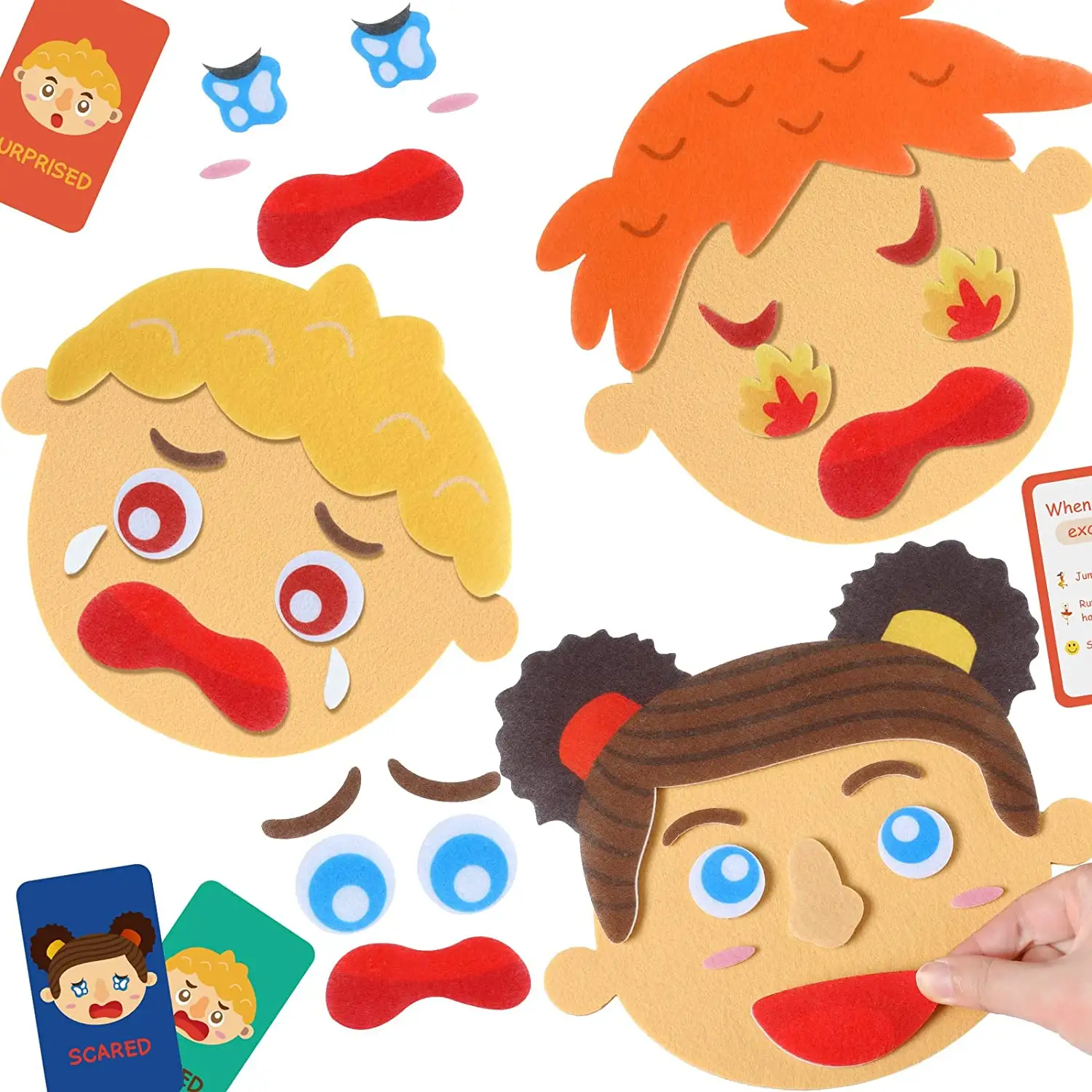 Yüz yapan çocuklar için sosyal duygusal öğrenme faaliyetleri ve duyguları tanımlayan eğitici oyunlar, duygusal eğitici oyuncak