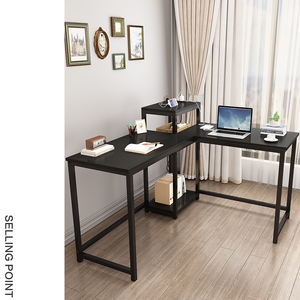 Mesa de ordenador <span class=keywords><strong>en</strong></span> forma de <span class=keywords><strong>L</strong></span> AILICHE, <span class=keywords><strong>escritorio</strong></span> de oficina de doble asiento con toma de corriente y espacio de almacenamiento <span class=keywords><strong>para</strong></span> <span class=keywords><strong>dos</strong></span> <span class=keywords><strong>personas</strong></span> - Product Image 5