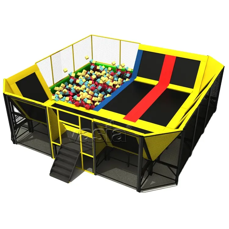 Jump fitness trampoline สวนสนุกในร่มสนามเด็กเล่นนุ่มพื้นที่เล่น