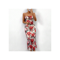 Haute qualité imprimé fleuri Boho robe d'été grande taille robe de vacances col carré Sexy robe de plage pour les dames