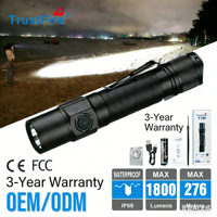 Trustfire T10R 1800LM Taschenlampe Hochleistungs-Akku-Taschenlampe mit 18650-Batterie LED Aluminiumlegierung Taktische Taschenlampe für Camping und Outdoor