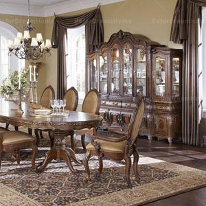 Haut de gamme américain pays rétro <span class=keywords><strong>style</strong></span> <span class=keywords><strong>antique</strong></span> meubles de salle à manger fauteuil en bois de chêne véritable chaise de salle à manger - Product Image 2