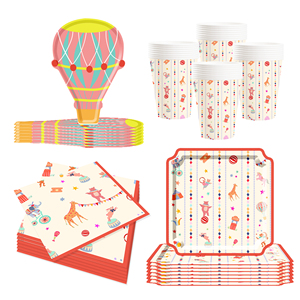 DAMAI - Decoración para Fiestas de Carnaval, Tema de Circo, Platos y Servilletas de Papel para Cumpleaños, Juego con Vasos y Pajitas para 8 Personas - Product Image 3