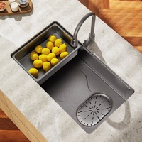 Évier de cuisine Vbosr commercial multifonctionnel de luxe moderne fait main à cuve unique encastré en acier inoxydable 304 pour restaurant