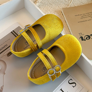 Chaussures coréennes pour filles 2026 Printemps Automne Ballerines Princesse à strass Semelle souple - Product Image 4