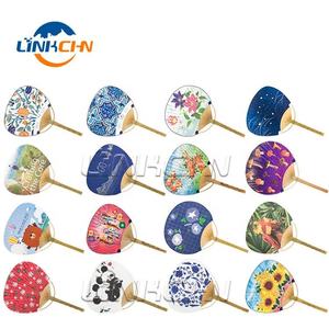 Abanicos de mano redondos de papel artesanal de bambú al por mayor - Product Image 5