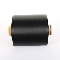 Fil texturé 100 % polyester noir intense teint en masse, semi-terne DTY 100/36
