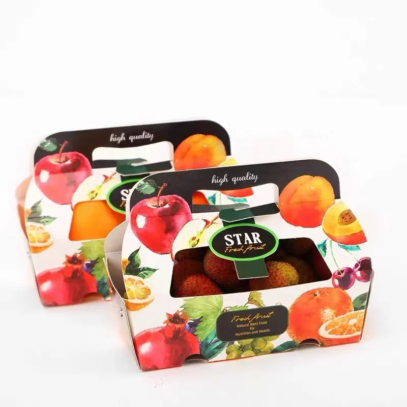 Gerecycled Custom Gedrukt Gegolfd Appels Verpakking Gift Papier Doos Voor Fruit