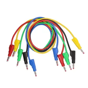 4mm Electrical Automotive Retractable Silicone Digital Multimeter Cable Wire Terminal Test Leads Set for Banana Plug