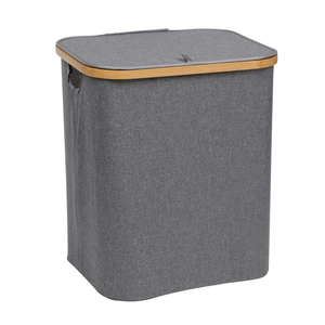 Cesto de Ropa Sucia de Bambú con Tapa, Cesto para Ropa Sucia con Asas, Cesto Plegable para Transportar Fácilmente la Ropa Sucia - Product Image 1