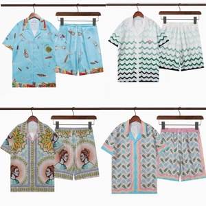 Conjunto de Camisa de Manga Corta con Cuello Camisero y Estampado Floral para Hombre, Transpirable y Ligero para Verano, Estilo Retro Urbano Hip Hop 2025, 100% Fibra de Bambú - Product Image 2