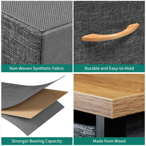 Boîtes à tiroirs personnalisées OEM et ODM avec logo, coffre de rangement, tiroirs amovibles en tissu, bois moderne + métal, 4x4 tiroirs pour livres, décoration - Product Image 6