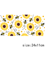 LETOP 1pcs Cute Animal Cup Wrap Transfers Stickers Honeybee Elephant Chicken Kitten UV pour DTF Wraps 160z Material