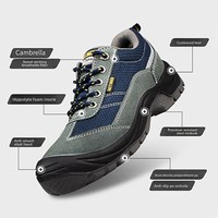 Bottes d'électricien pour le travail en usine, en cuir nubuck pour hommes, confortables, respirantes, anti-écrasement, résistantes aux perforations